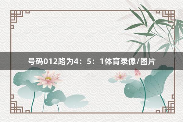 号码012路为4：5：1体育录像/图片