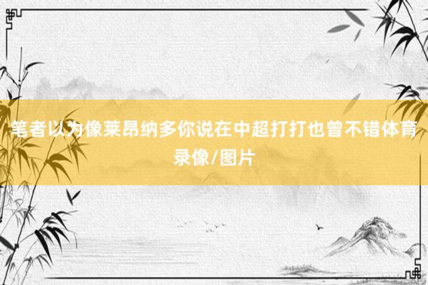笔者以为像莱昂纳多你说在中超打打也曾不错体育录像/图片
