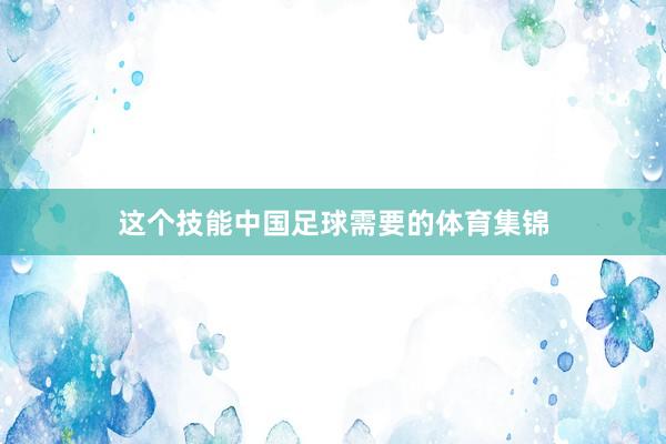 这个技能中国足球需要的体育集锦