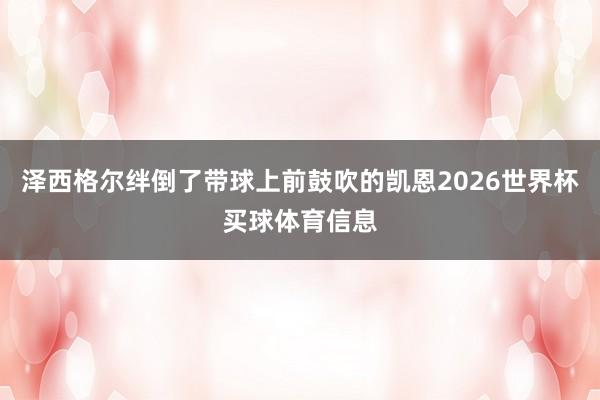 泽西格尔绊倒了带球上前鼓吹的凯恩2026世界杯买球体育信息