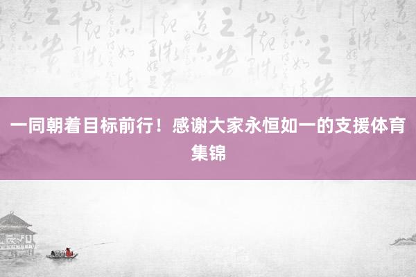 一同朝着目标前行！感谢大家永恒如一的支援体育集锦