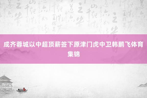成齐蓉城以中超顶薪签下原津门虎中卫韩鹏飞体育集锦
