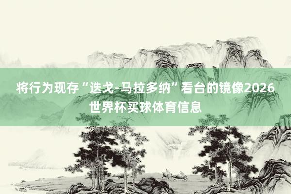 将行为现存“迭戈-马拉多纳”看台的镜像2026世界杯买球体育信息