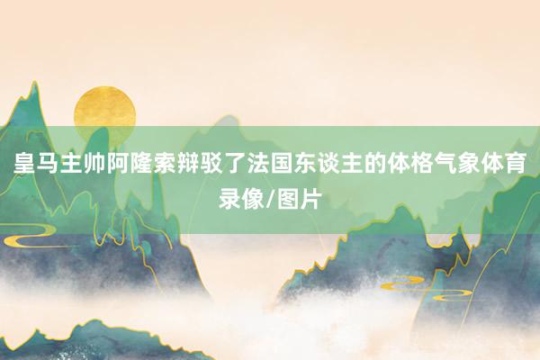 皇马主帅阿隆索辩驳了法国东谈主的体格气象体育录像/图片