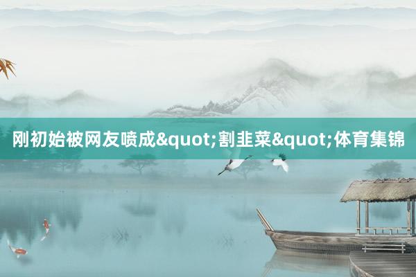 刚初始被网友喷成"割韭菜"体育集锦