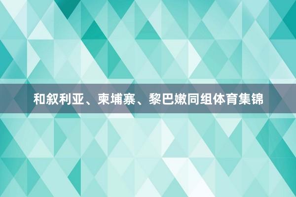 和叙利亚、柬埔寨、黎巴嫩同组体育集锦