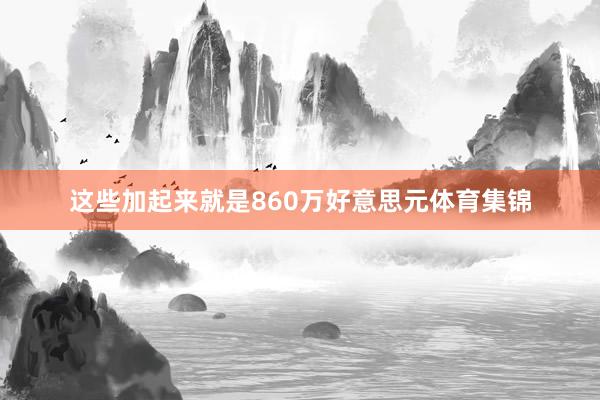 这些加起来就是860万好意思元体育集锦