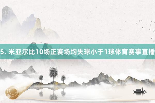 5. 米亚尔比10场正赛场均失球小于1球体育赛事直播