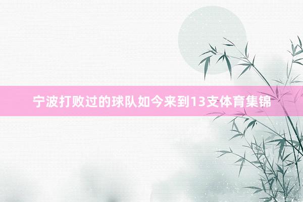 宁波打败过的球队如今来到13支体育集锦
