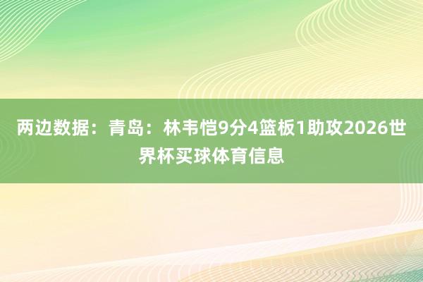 两边数据:青岛:林韦恺9分4篮板1助攻2026世界杯买球体育信息