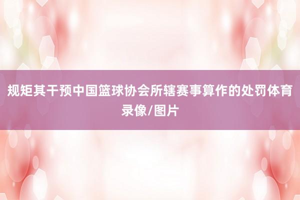 规矩其干预中国篮球协会所辖赛事算作的处罚体育录像/图片